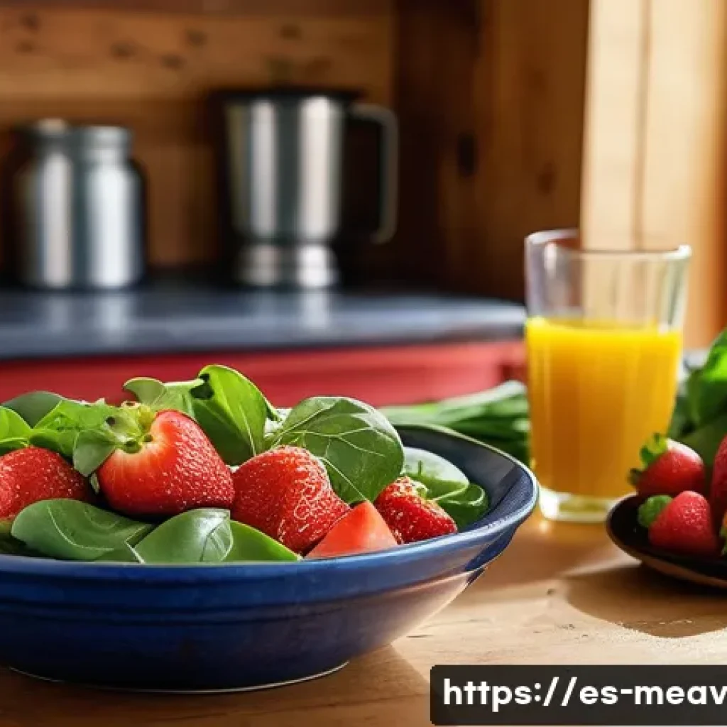 항염증 식단과 노화 방지 - A vibrant, colorful kitchen scene featuring a diverse assortment of fresh fruits and vegetables prom...