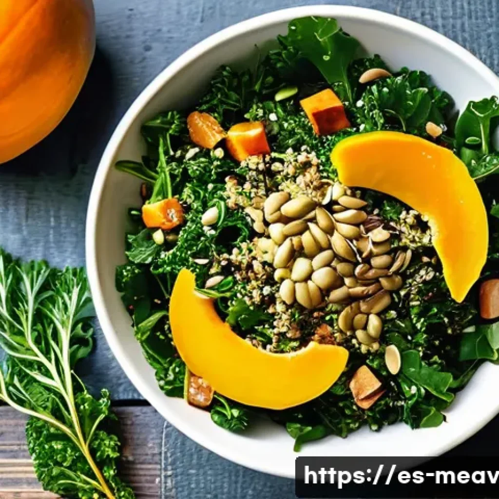 항염증 식단을 위한 비건 레시피 - A vibrant, colorful vegan anti-inflammatory salad bowl featuring fresh kale, quinoa, ripe avocado sl...