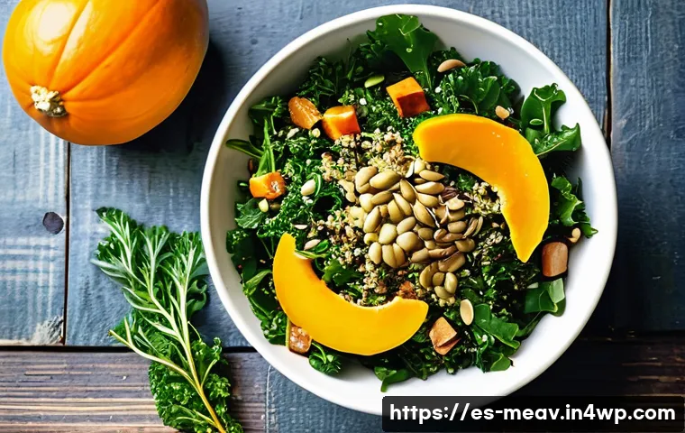 항염증 식단을 위한 비건 레시피 - A vibrant, colorful vegan anti-inflammatory salad bowl featuring fresh kale, quinoa, ripe avocado sl...